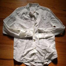 Camisa PAUL SMITH linho branco mistura de algodão XL botões dourados manga longa comprar usado  Enviando para Brazil