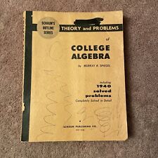 Álgebra universitaria. Serie Schaum's Outline. 1956. Incluye 1940 problemas resueltos.  segunda mano  Embacar hacia Argentina