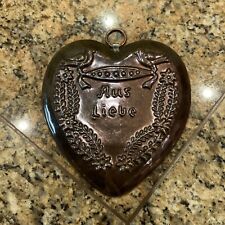 Vintage Copper Small Heart Mold “Aus Liebe” (Out of Love) Switzerland, used for sale  Shipping to South Africa