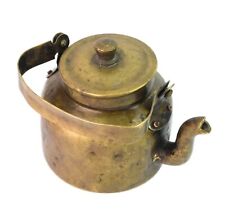 Brass Rich Patina Tea Pot Old Kitchenware Indian Tea / Coffee Kettle G66-947 for sale  Shipping to South Africa