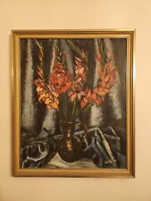 Pintura, pintura al óleo, lona al óleo, grande, flores, bodegones, enmarcado, 86x73 cm, muy bonito, usado segunda mano  Embacar hacia Argentina