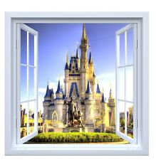 Window castle wall art vinyl sticker A4,A3,A2 home decor magic parks home gift  for sale  Shipping to South Africa