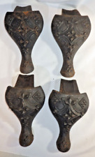 4 pernas antigas de fogão a lenha de ferro fundido padrão diamante arte rústica decoração mesa, usado comprar usado  Enviando para Brazil