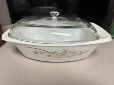 VTG Pyrex #058  4.0 Qt Casserole Dish With Lid Honeysuckle Pattern, used for sale  Shipping to South Africa