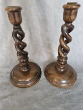 Pair wooden candlesticks. for sale  BEDALE