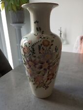 Zsolnay Hand Painted Porcelain Floral  11 Inch Tall Vase Trimmed with 24K Gold for sale  Shipping to South Africa