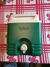Vintage Igloo 1 Gallon Green Cooler With Pourer Spout 10 x 8 Square Blue Handle for sale  Shipping to South Africa