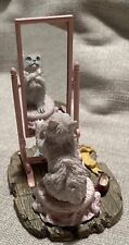 Estatuilla de gato de resina dormitorio vestidor mirando en espejo de vestidor móvil, usado segunda mano  Embacar hacia Argentina