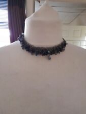 Boho Gothic Drop Statement Necklace Black Beaded  Choker for sale  Shipping to South Africa