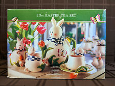 20 Piece Easter Tea Set Bunny Rabbits Party By Mercuries NOB, used for sale  Canton