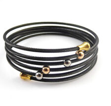 Bracelete multicamada tricolor aço inoxidável pulseira bracelete preto masculino feminino comprar usado  Enviando para Brazil