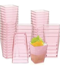 Tazas de postre de plástico rosa transparente Mifoci 50 piezas 5 oz segunda mano  Embacar hacia Argentina