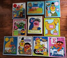 Lot of 10 Vintage Playskool Wooden Tray Puzzles 1970s/80s ALL Sesame Street for sale  Albion