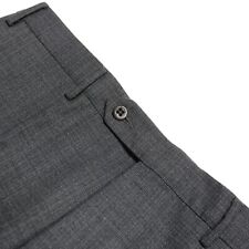Usado, Pantalones de vestir Zanella delanteros planos talla ~ 33 EE. UU. en gris a cuadros sutiles hechos en Italia segunda mano  Embacar hacia Argentina