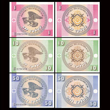 Używany, [Z-81] Kirgistan 3 szt. Zestaw banknotów (1+10+50 Tyiyn ) UNC na sprzedaż  Wysyłka do Poland