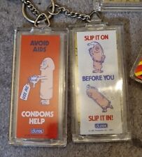 RARE 4 DUREX CONDOM ADVERTISING KEYRINGS/ CHAINS & AIDS EMERGENCY BREAK IT, used for sale  Shipping to South Africa