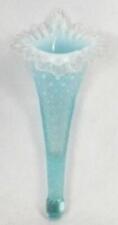 Fenton azul opalescente diamante renda Epergne chifre arte vidro babado transparente 9 pol #2 comprar usado  Enviando para Brazil