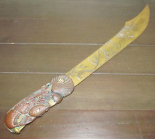 Vintage Long Coy Fish Shells Knife Gold colored Straight Blade 14" Length for sale  Shipping to South Africa