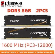 HyperX FURY DDR3 16GB 2x 8GB 1600 MHz PC3-12800 Desktop RAM Memory DIMM 240pins comprar usado  Enviando para Brazil
