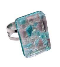 Anillo de vidrio de Murano, joyería de vidrio de Murano, anillo ajustable hecho a mano, 2 cm x 1,5 cm segunda mano  Embacar hacia Argentina