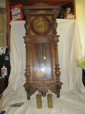 Stunning Antique Gustav Becker 2 Weights Wall Clock With Fancy Weights Pendulum for sale  Shipping to South Africa