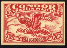 Condor matchbox label for sale  Hemet