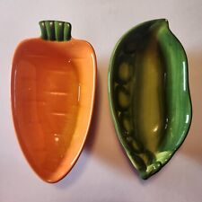 Pier 1 Vegetable Shaped Serving Dishes Condiment Bowl Peas Carrots Lot Of 2  for sale  Shipping to South Africa