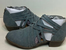 Used, Sociology Boots Braided Front Ankle side zip Booties Washed Blue Women's sz. 9.5 for sale  Shipping to South Africa