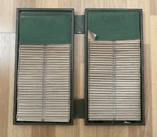 Antiguo estuche de metal verde plegable con índice de tarjetas Kardex de principios del siglo XX segunda mano  Embacar hacia Argentina