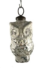 Coruja em forma de prata cor de vidro Xmas Kugel Old Glass Tree Décor Ornament i23-205, usado comprar usado  Enviando para Brazil