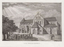 Cammin Kamien Pomorski Cathedral Original Steel Engraving Rosmäsler 1838 na sprzedaż  Wysyłka do Poland