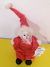 Muñeca de coleccionista antigua bufón Ganz rojo y blanco de porcelana de 8-3/4" de alto segunda mano  Embacar hacia Argentina