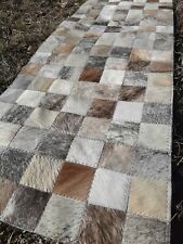 NEW COWHIDE TABLE RUNNER PATCHWORK CARPET AREA RUG LEATHER hide LIGHT BRINDLE, used for sale  Shipping to South Africa