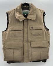 Gander Mountain Tan Full Zip Down Insulated Vest  Front Pockets Adult Size M, used for sale  Shipping to South Africa