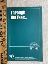 1971 1972 Through the Year International Scholarships AFS Brochura Vintage, usado comprar usado  Enviando para Brazil
