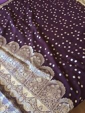 Saree aubergine colour for sale  LEICESTER