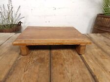 Vintage Rustic Solid Wooden Serving Platter Tray Table Stand Chopping Board for sale  Shipping to South Africa