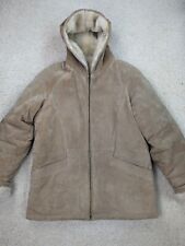 Jaqueta de couro vintage masculina marrom médio Sherpa casaco shearling falso forrado com zíper M comprar usado  Enviando para Brazil