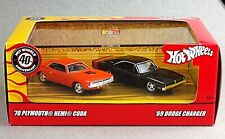Hot Wheels 40th 100% 70 Hemi Cuda & 69 Charger R/T "Boulevard Burners" set w/RRs for sale  Shipping to South Africa