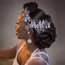 Lote de acessórios de touca de casamento tiara de cabelo flor strass para noiva  comprar usado  Enviando para Brazil