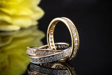 Schmuck Trinity de Cartier Ring mit Brillanten rundum in Gold 750 Tricolor Gr 46 gebraucht kaufen  Wegberg