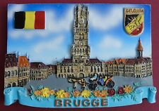 Ímã de geladeira lembrança Bruges Brugge campanário e praça do mercado Bélgica comprar usado  Enviando para Brazil