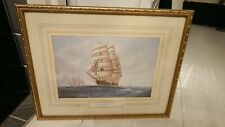 Vintage "A Clipper on the Open Seas" by Denzil Smith Coloured Engraving Framed for sale  Shipping to South Africa