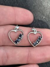 Silver pair sapphire for sale  BRIGHTON