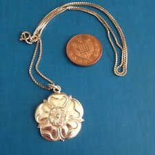 Used, Fully hallmarked Birmingham  Silver  Rose Pendant/Necklace + Chain  9.3grs for sale  LINCOLN