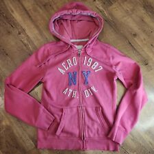 Moletom com capuz feminino Aeropostale zíper completo tamanho M rosa streetwear desgastado comprar usado  Enviando para Brazil