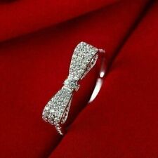 3.50 Ct Round Simulated Diamond Bow Cluster Engagement Ring 925 Sterling Silver for sale  Shipping to South Africa