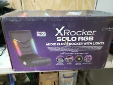 Cadeira de jogos X Rocker 5181501 solo RGB áudio piso balancim, malha preta comprar usado  Enviando para Brazil