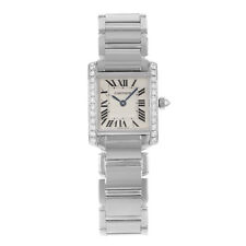 Relógio feminino Cartier Tank Francaise ouro branco 18K diamante quartzo WE1002S3, usado comprar usado  Enviando para Brazil