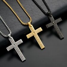 Colar pingente corrente masculino prata 925, ouro crucifixo católico Jesus cruz joia comprar usado  Enviando para Brazil